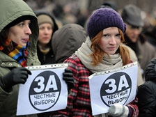 Из-за мороза митинг "За честные выборы" продлится всего час