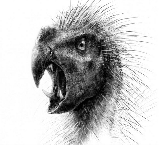 Реконструкция внешнего вида животного. По мнению исследователей, для того чтобы произвести впечатление на противника, P. africanus расправлял щетину, за счёт чего зверь казался больше (иллюстрация Todd Marshall).