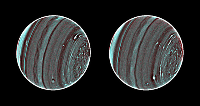 Составное изображение Урана, полученное с помощью телескопа Keck II. Картинка была собрана из смеси фотографий, сделанных в ИК-диапазоне с разными световыми фильтрами (фото Lawrence Sromovsky/Pat Fry/Heidi Hammel/Imke de Pater/University of Wisconsin-Madison).