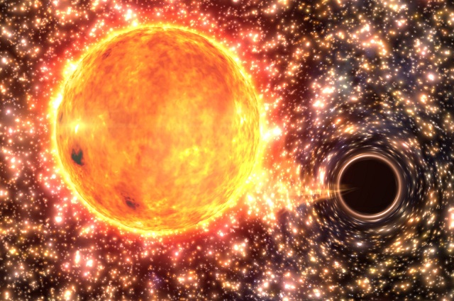 Чёрные дыры растут в десять раз быстрее, чем звёзды (иллюстрация Gabriel Perez Diaz).