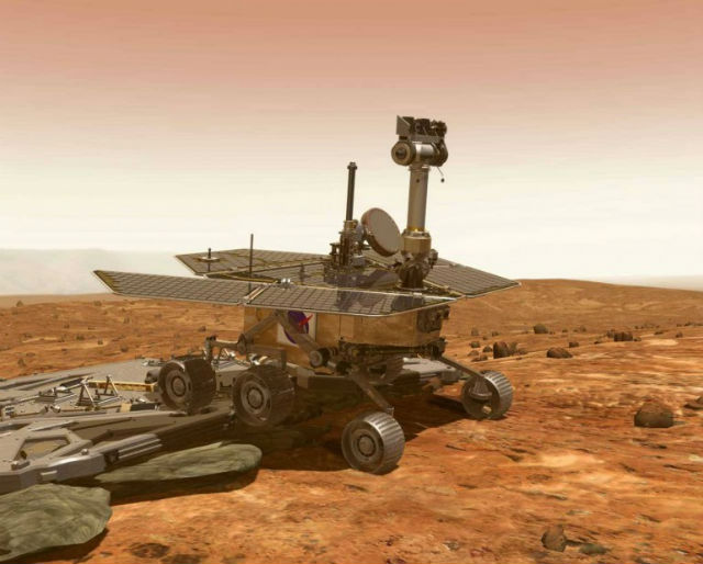 Марсоход Opportunity в представлении художника (иллюстрация NASA). 
