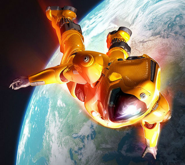 Прыжки из космоса — будущее экстремального спорта (фото с сайта mondoart.net). 
