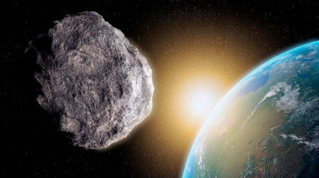 Приближение астероида к Земле в представлении художника (иллюстрация Corbis). 