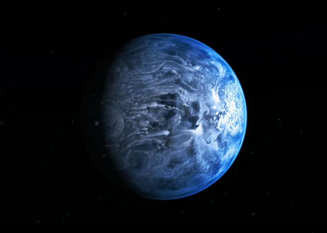 За голубой цвет планеты отвечают вовсе не обширные океаны, а силикаты в её атмосфере. Частицы рассеивают голубой свет (иллюстрация NASA, ESA, M. Kornmesser).