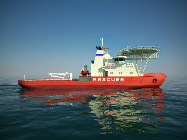 NB 508 проектировался по заказу Министерства транспорта России и будет использован не только в качестве ледокола, но и для спасательных операций и ликвидации разлива нефти в Финском заливе (иллюстрация Arctech Helsinki Shipyard).