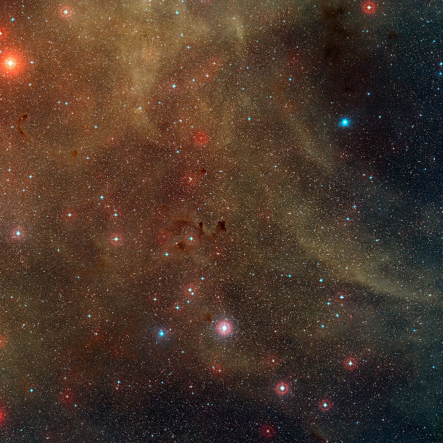 Объект Хербига-Аро 46/47 крупным планом (фото ESO/ALMA (ESO/NAOJ/NRAO)/H. Arce). 