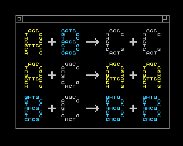 Пример химической программы. Здесь A, B и C – различные химические соединения (иллюстрация Yan Liang, L2XY2.com).