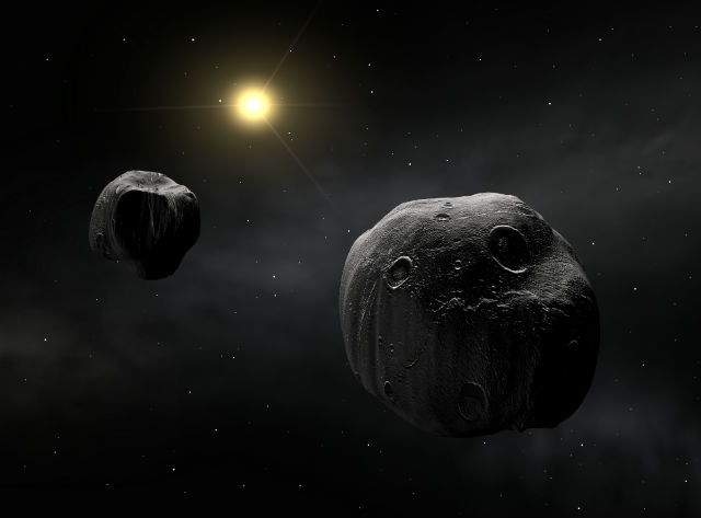 В переводе с греческого слово "астероид" означает "похожий на звезду", хотя ничего общего со светилами небесные глыбы не имеют (иллюстрация ESO/Wikimedia Commons). 