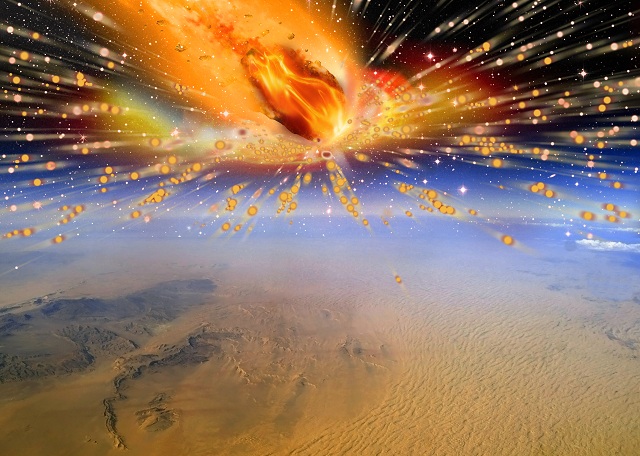 28 миллионов лет назад над поверхностью северо-восточной Африки взорвалась комета (иллюстрация Terry Bakker).