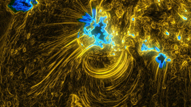 Раскалённая солнечная плазма присутствует во всей Солнечной системе (иллюстрация NASA Goddard Space Flight Center/Flickr). 
