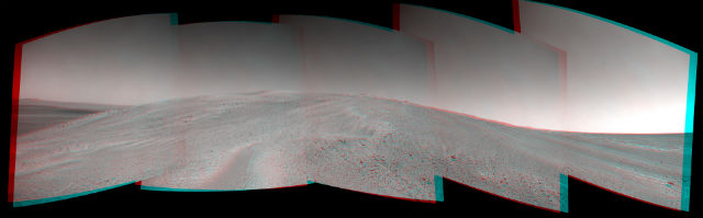 Точка Соландера "глазами" марсохода Opportunity (фото NASA/JPL-Caltech/Cornell/ASU). 