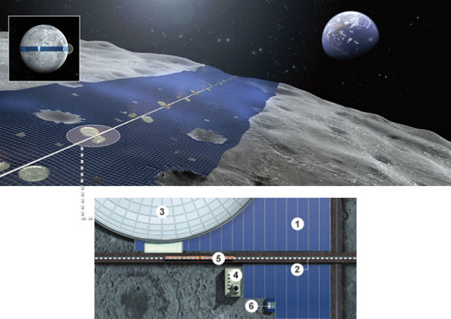 Ширина лунного кольца составит 450 километров, а длина — 12240 километров (иллюстрация Shimizu Corp.). 