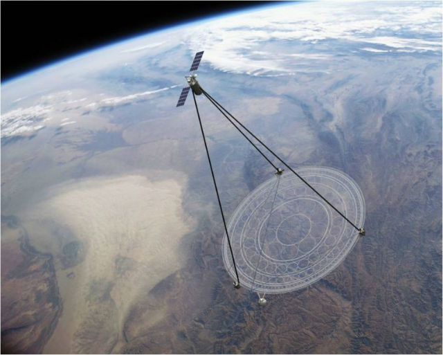 Орбитальный телескоп MOIRE в представлении художника (иллюстрация MOIRE, DARPA). 