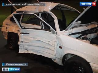 На Каширском шоссе грузовик столкнулся с легковой машиной