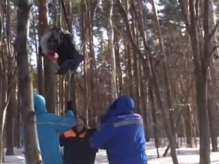 Екатеринбургская  дельтапланеристка приземлилась на дерево