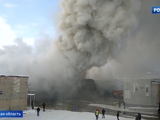 Крупный пожар на складе пластика в Подмосковье