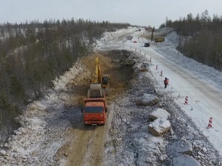 В Якутии полным ходом идет строительство федеральной трассы 
