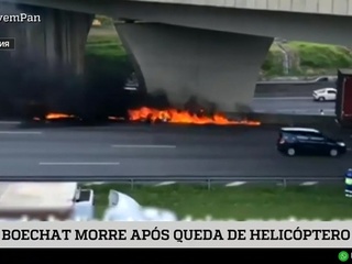 Вертолет с популярным бразильским радиоведущим рухнул на автомагистраль