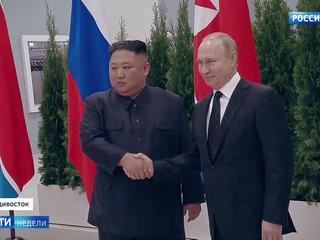 Встреча Путина и Кима закончилась долгим рукопожатием