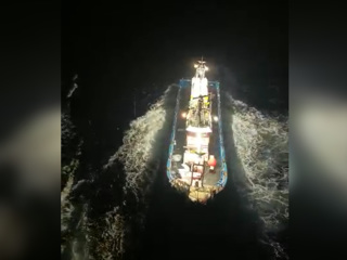 Таран российского судна корейскими рыболовами попал на видео