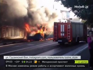 На Грузинском валу сгорел троллейбус
